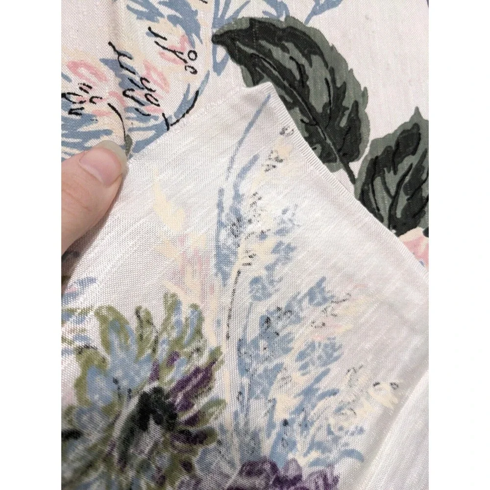 Vintage Mid-Century Home Décor Romantic Floral Fabric‎ Purple Blue Pink 24
